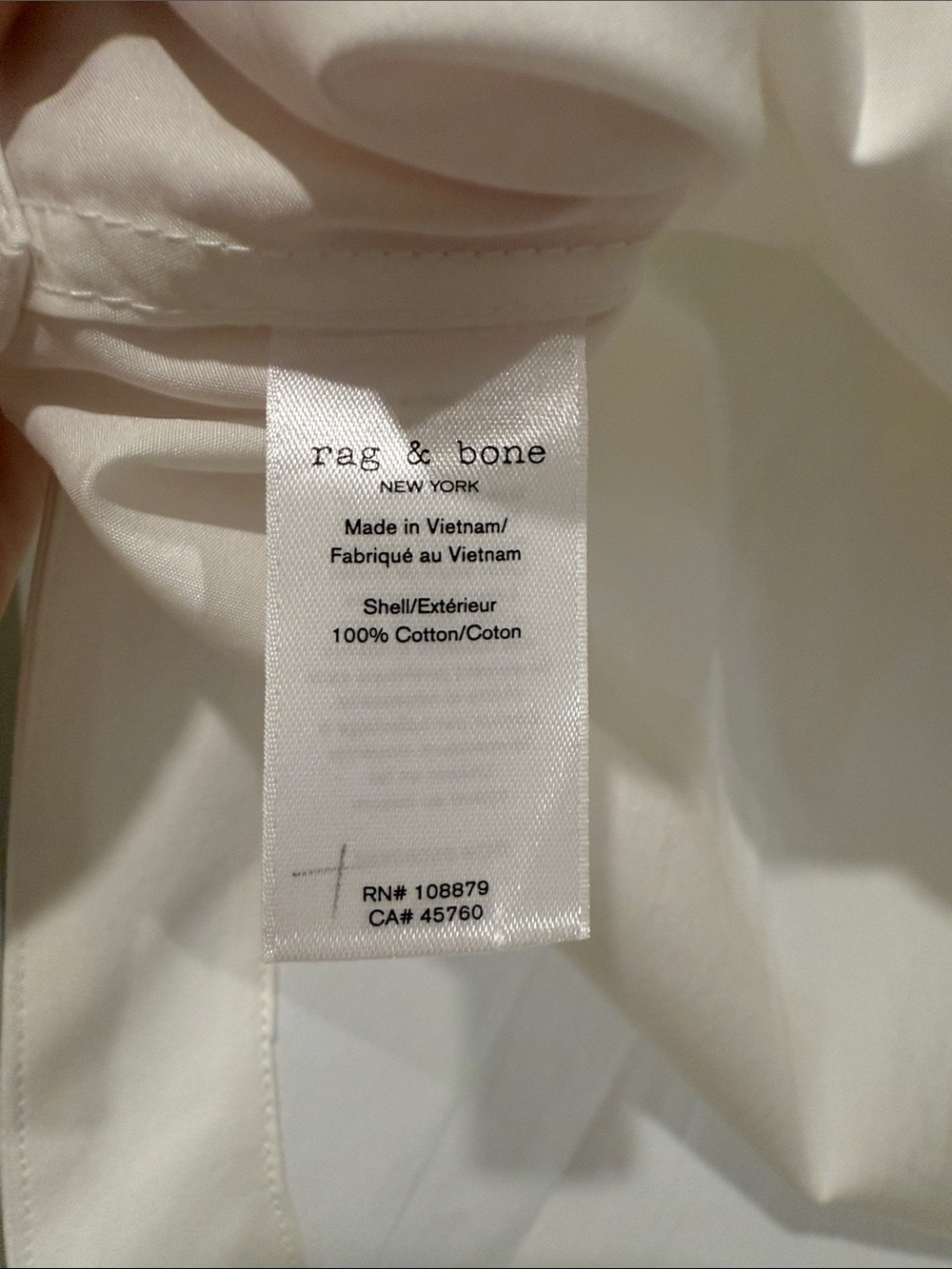 NWOT rag & bone White Oversized Cotton Popover Shirt Small - Picture 7 of 7